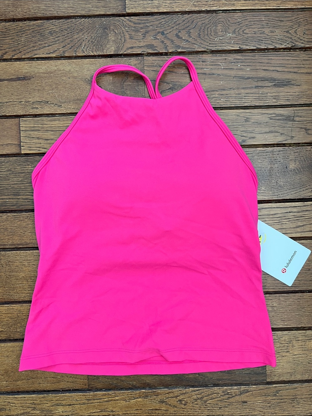 Lululemon Flamingo Fun Pink Flow Y High Neck Tank Size Small NWT